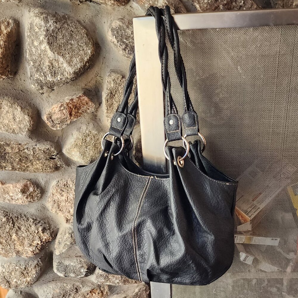Payless Shoe Source Vegan Leather Black Shoulder Bag - Picture 7 of 16